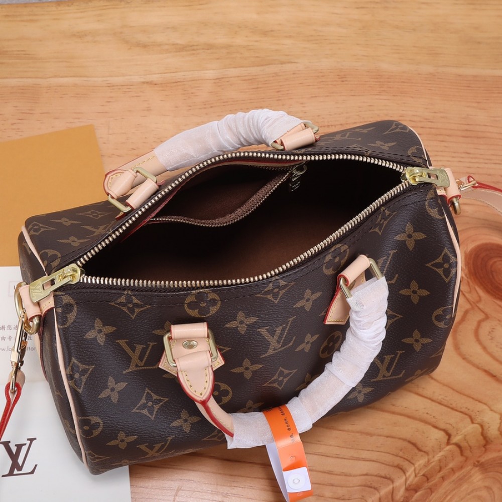 Louis Vuitton SPEEDY BANDOULIÈRE Classic Canvas Textured Leather Shoulder Bag Louis Vuitton SPEEDY BANDOULIÈRE Classic Canvas Textured Leather Shoulder Bag