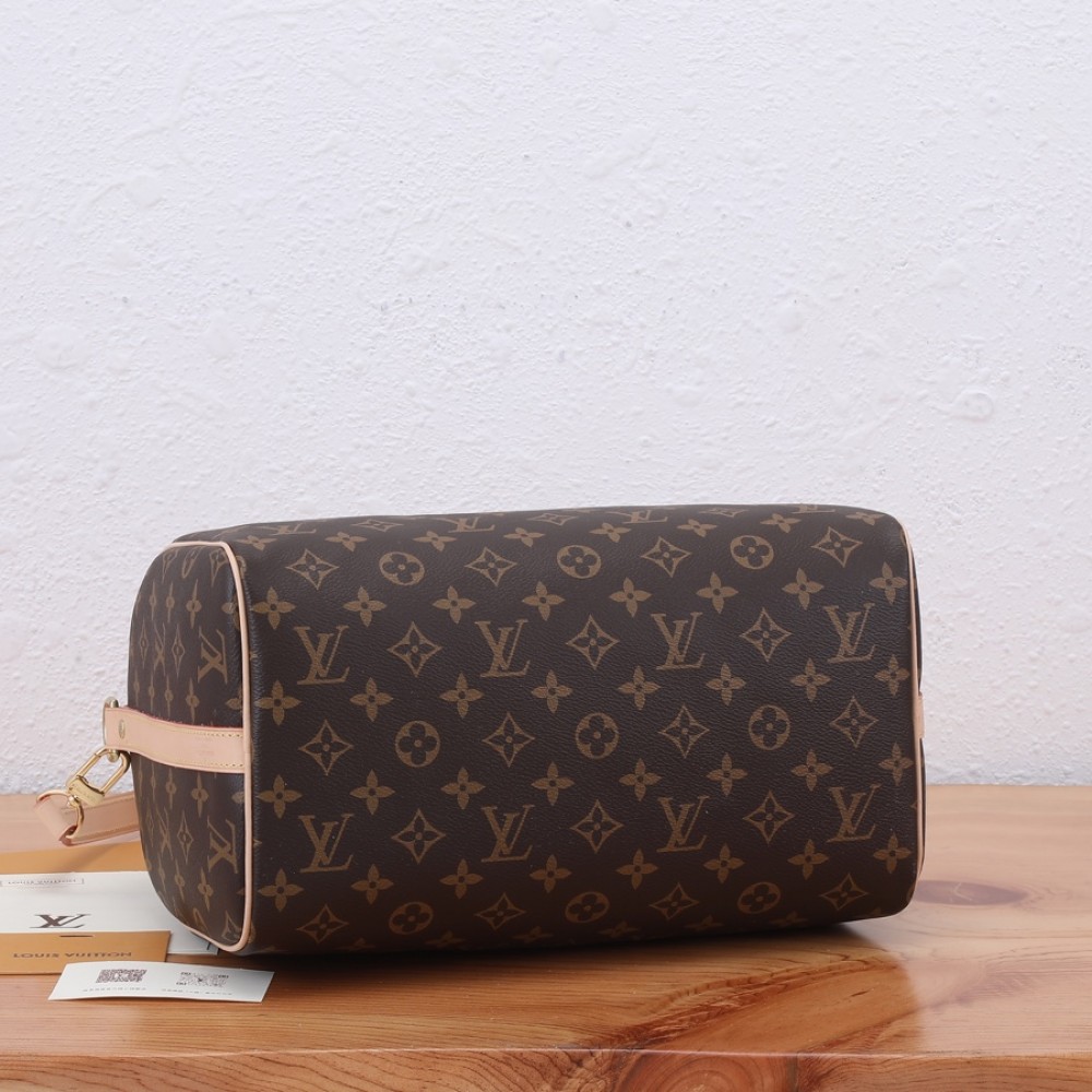 Louis Vuitton SPEEDY BANDOULIÈRE Medium Tote in Classic Canvas and Textured Leather Louis Vuitton SPEEDY BANDOULIÈRE Medium Tote in Classic Canvas and Textured Leather