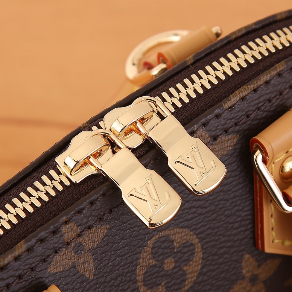 Louis Vuitton Nano Speedy Mini Classic Canvas Textured Leather Shoulder Bag Louis Vuitton Nano Speedy Mini Classic Canvas Textured Leather Shoulder Bag