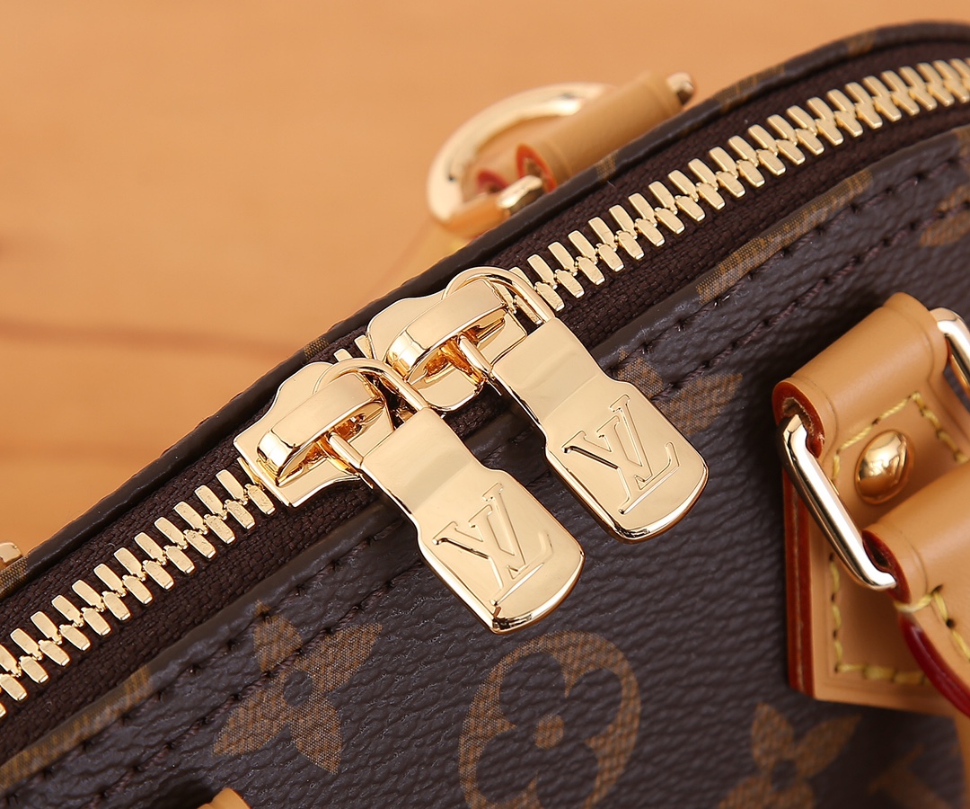 Louis Vuitton Nano Speedy Mini Classic Canvas Textured Leather Shoulder Bag Louis Vuitton Nano Speedy Mini Classic Canvas Textured Leather Shoulder Bag
