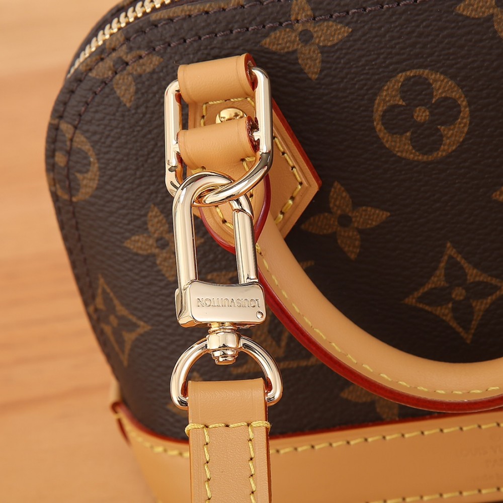 Louis Vuitton Nano Speedy Mini Classic Canvas Textured Leather Shoulder Bag Louis Vuitton Nano Speedy Mini Classic Canvas Textured Leather Shoulder Bag