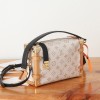 Louis Vuitton PETITE MALLE MALLETAGE classic canvas white cloth textured leather shoulder strap handbag Louis Vuitton PETITE MALLE MALLETAGE classic canvas white cloth textured leather shoulder strap handbag