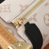 Louis Vuitton PETITE MALLE MALLETAGE classic canvas white cloth textured leather shoulder strap handbag Louis Vuitton PETITE MALLE MALLETAGE classic canvas white cloth textured leather shoulder strap handbag