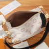 Louis Vuitton PETITE MALLE MALLETAGE classic canvas white cloth textured leather shoulder strap handbag Louis Vuitton PETITE MALLE MALLETAGE classic canvas white cloth textured leather shoulder strap handbag