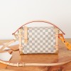 Louis Vuitton PETITE MALLE MALLETAGE classic gray and white contrast textured leather shoulder strap handbag Louis Vuitton PETITE MALLE MALLETAGE classic gray and white contrast textured leather shoulder strap handbag