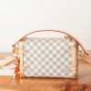 Louis Vuitton PETITE MALLE MALLETAGE classic gray and white contrast textured leather shoulder strap handbag Louis Vuitton PETITE MALLE MALLETAGE classic gray and white contrast textured leather shoulder strap handbag