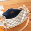 Louis Vuitton PETITE MALLE MALLETAGE classic gray and white contrast textured leather shoulder strap handbag Louis Vuitton PETITE MALLE MALLETAGE classic gray and white contrast textured leather shoulder strap handbag