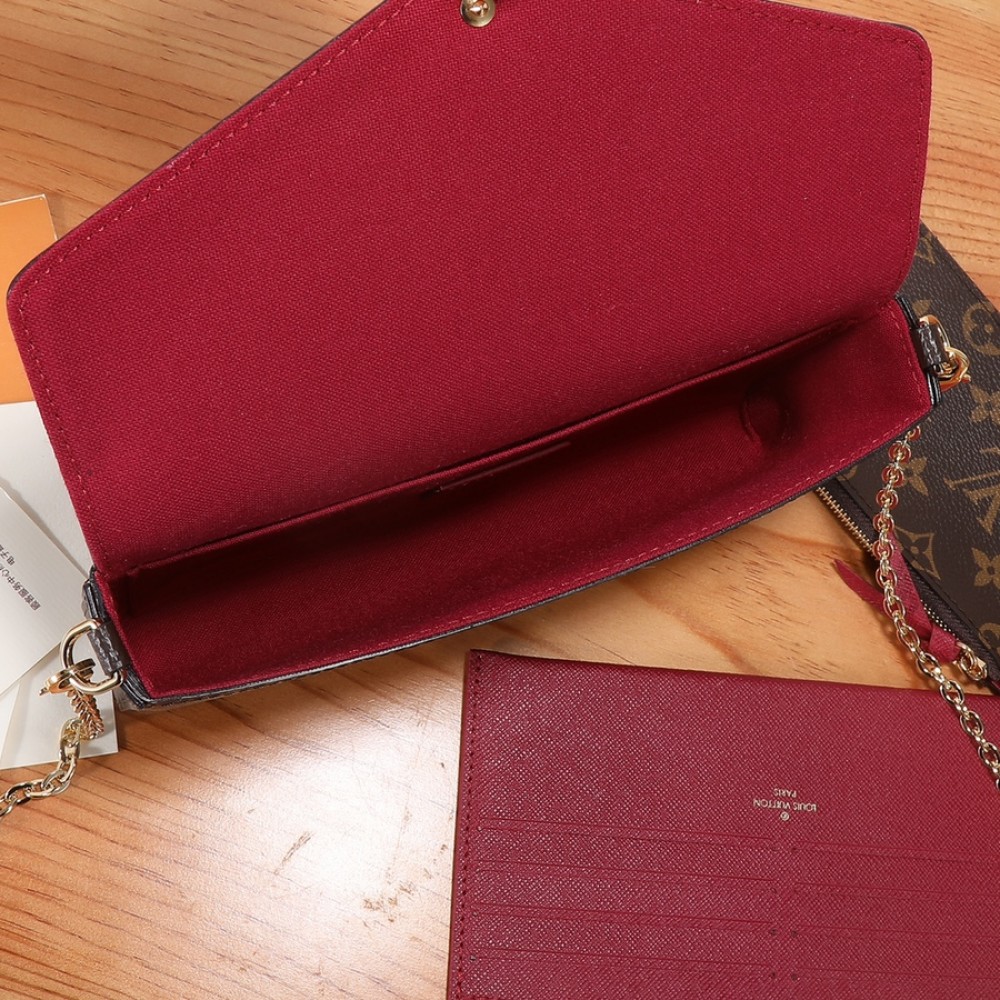Louis Vuitton CAPUCINES classic canvas textured leather hardware chain handbag Louis Vuitton CAPUCINES classic canvas textured leather hardware chain handbag