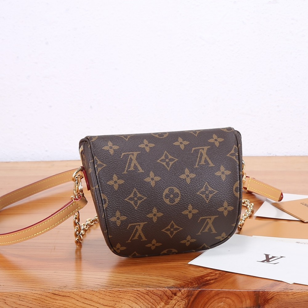 Louis Vuitton Classic Canvas Textured Leather Exquisite Hardware Shoulder Crossbody Handbag Louis Vuitton Classic Canvas Textured Leather Exquisite Hardware Shoulder Crossbody Handbag