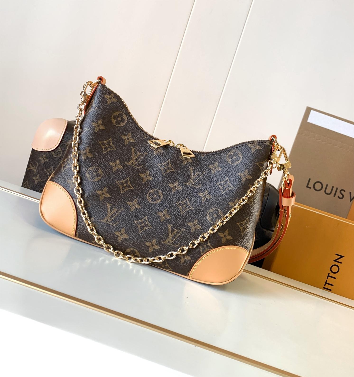 Louis Vuitton ONTHEGO classic small canvas pattern hardware chain shoulder strap handbag Louis Vuitton ONTHEGO classic small canvas pattern hardware chain shoulder strap handbag