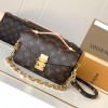 Louis Vuitton Petite Malle canvas pattern hardware chain shoulder strap handbag Louis Vuitton Petite Malle canvas pattern hardware chain shoulder strap handbag