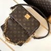 Louis Vuitton Petite Malle canvas pattern hardware chain shoulder strap handbag Louis Vuitton Petite Malle canvas pattern hardware chain shoulder strap handbag