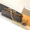 Louis Vuitton Petite Malle black and brown contrast canvas pattern hardware chain shoulder strap handbag Louis Vuitton Petite Malle black and brown contrast canvas pattern hardware chain shoulder strap handbag