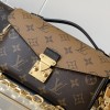 Louis Vuitton Petite Malle black and brown contrast canvas pattern hardware chain shoulder strap handbag Louis Vuitton Petite Malle black and brown contrast canvas pattern hardware chain shoulder strap handbag