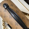 Louis Vuitton Petite Malle black and brown contrast canvas pattern hardware chain shoulder strap handbag Louis Vuitton Petite Malle black and brown contrast canvas pattern hardware chain shoulder strap handbag