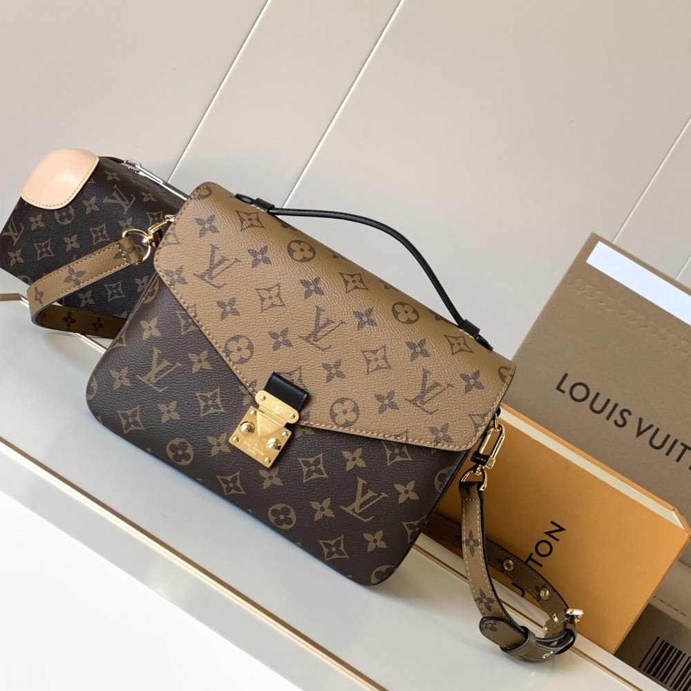 Louis Vuitton Petite Malle Medium Black and Brown Contrast Canvas Pattern Hardware Chain Shoulder Strap Handbag Louis Vuitton Petite Malle Medium Black and Brown Contrast Canvas Pattern Hardware Chain Shoulder Strap Handbag