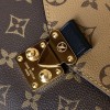 Louis Vuitton Petite Malle Medium Black and Brown Contrast Canvas Pattern Hardware Chain Shoulder Strap Handbag Louis Vuitton Petite Malle Medium Black and Brown Contrast Canvas Pattern Hardware Chain Shoulder Strap Handbag