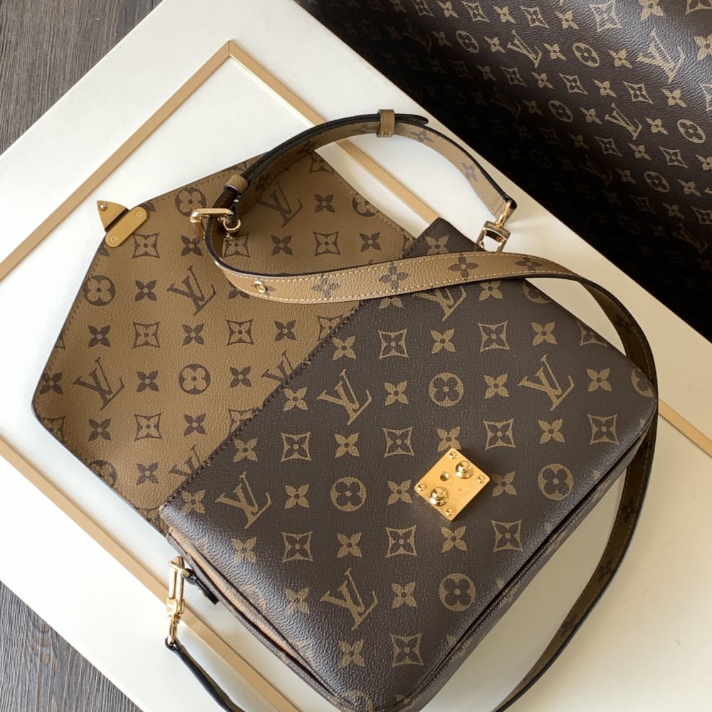 Louis Vuitton Petite Malle Medium Black and Brown Contrast Canvas Pattern Hardware Chain Shoulder Strap Handbag Louis Vuitton Petite Malle Medium Black and Brown Contrast Canvas Pattern Hardware Chain Shoulder Strap Handbag