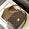 Louis Vuitton Petite Malle Medium Black and Brown Contrast Canvas Pattern Hardware Chain Shoulder Strap Handbag Louis Vuitton Petite Malle Medium Black and Brown Contrast Canvas Pattern Hardware Chain Shoulder Strap Handbag
