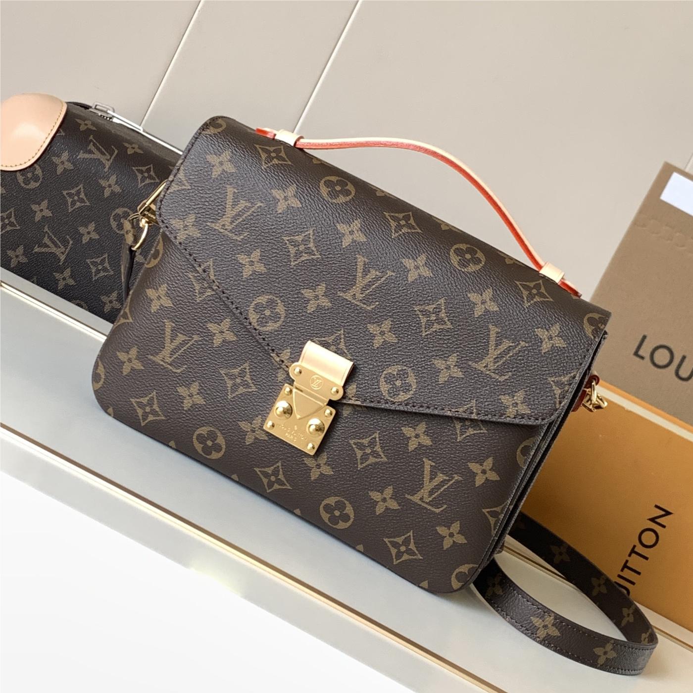 Louis Vuitton Petite Malle Medium Black Canvas Patterned Hardware Chain Shoulder Strap Handbag Louis Vuitton Petite Malle Medium Black Canvas Patterned Hardware Chain Shoulder Strap Handbag