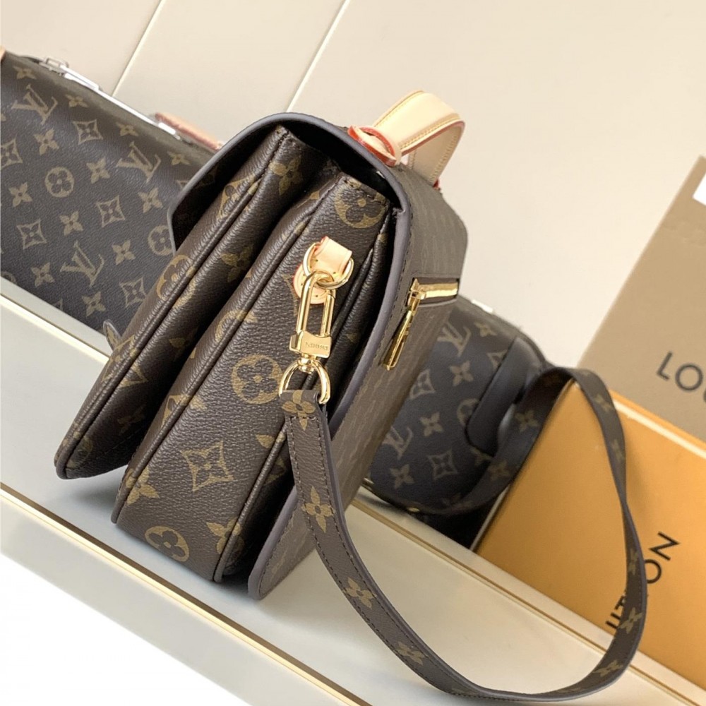 Louis Vuitton Petite Malle Medium Black Canvas Patterned Hardware Chain Shoulder Strap Handbag Louis Vuitton Petite Malle Medium Black Canvas Patterned Hardware Chain Shoulder Strap Handbag