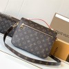 Louis Vuitton Petite Malle Medium Black Canvas Patterned Hardware Chain Shoulder Strap Handbag Louis Vuitton Petite Malle Medium Black Canvas Patterned Hardware Chain Shoulder Strap Handbag
