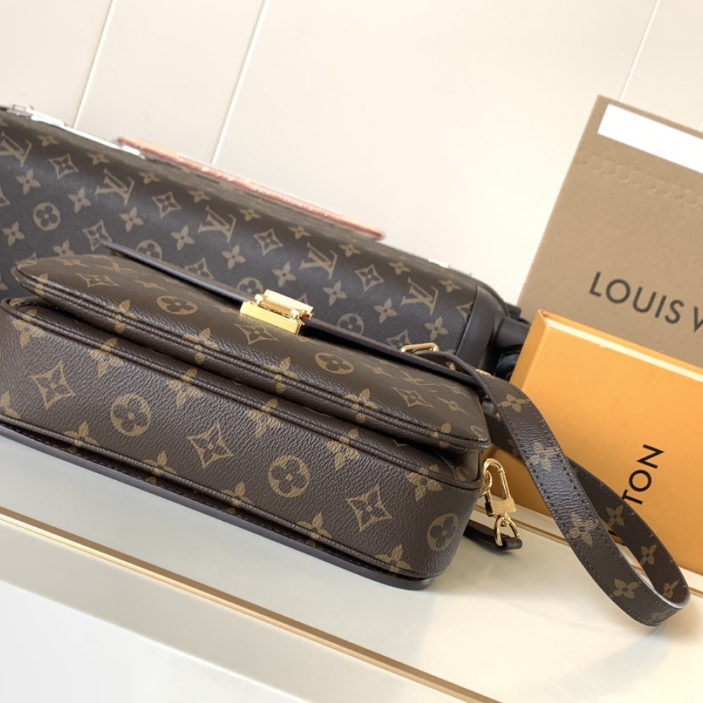 Louis Vuitton Petite Malle Medium Black Canvas Patterned Hardware Chain Shoulder Strap Handbag Louis Vuitton Petite Malle Medium Black Canvas Patterned Hardware Chain Shoulder Strap Handbag