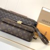 Louis Vuitton Petite Malle Medium Black Canvas Patterned Hardware Chain Shoulder Strap Handbag Louis Vuitton Petite Malle Medium Black Canvas Patterned Hardware Chain Shoulder Strap Handbag