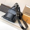 Louis Vuitton Pochette Métis Medium Black Leather Hardware Chain Shoulder Strap Handbag Louis Vuitton Pochette Métis Medium Black Leather Hardware Chain Shoulder Strap Handbag