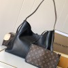 Louis Vuitton Pochette Métis Large Black Leather Hardware Chain Shoulder Strap Handbag Louis Vuitton Pochette Métis Large Black Leather Hardware Chain Shoulder Strap Handbag