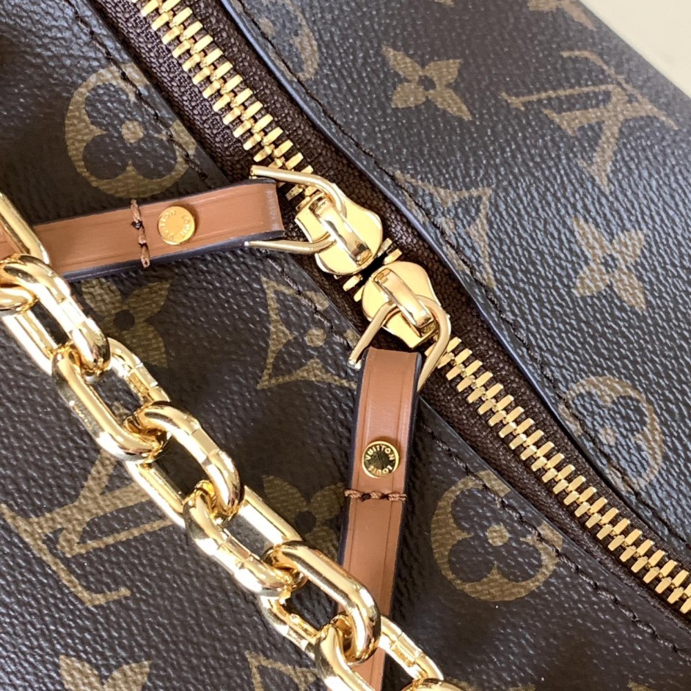 Louis Vuitton Loop Large Leather Canvas Textured Hardware Chain Shoulder Strap Handbag Louis Vuitton Loop Large Leather Canvas Textured Hardware Chain Shoulder Strap Handbag