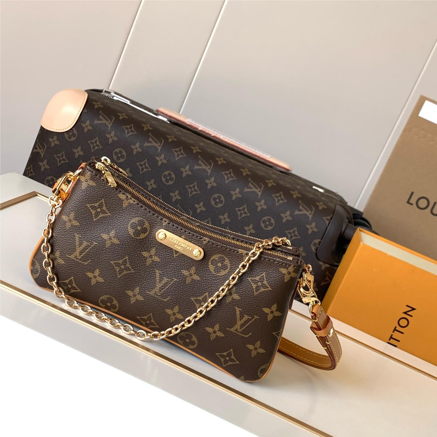 Louis Vuitton Twist Medium Leather and Canvas Textured Chain Shoulder Strap Louis Vuitton Twist Medium Leather and Canvas Textured Chain Shoulder Strap