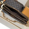 Louis Vuitton Twist Medium Leather and Canvas Textured Chain Shoulder Strap Louis Vuitton Twist Medium Leather and Canvas Textured Chain Shoulder Strap