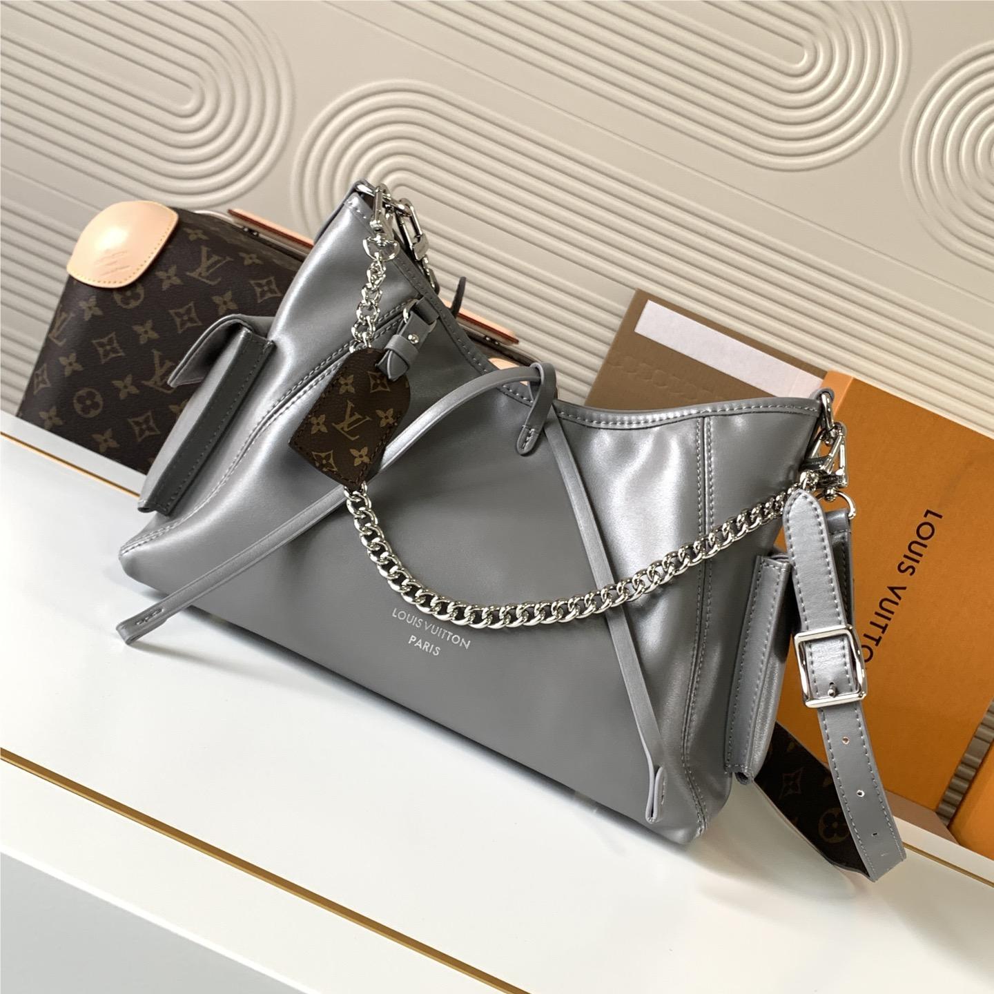 Louis Vuitton POCHETTE MÉTIS leather silver textured chain shoulder strap handbag Louis Vuitton POCHETTE MÉTIS leather silver textured chain shoulder strap handbag