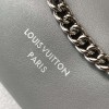 Louis Vuitton POCHETTE MÉTIS leather silver textured chain shoulder strap handbag Louis Vuitton POCHETTE MÉTIS leather silver textured chain shoulder strap handbag