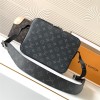 Louis Vuitton Classic Black Leather Canvas Textured Shoulder Strap Tote Louis Vuitton Classic Black Leather Canvas Textured Shoulder Strap Tote