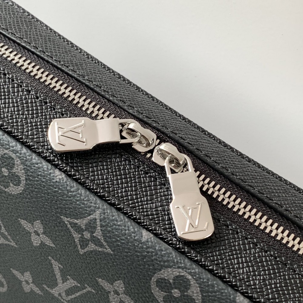 Louis Vuitton Classic Black Leather Canvas Textured Shoulder Strap Tote Louis Vuitton Classic Black Leather Canvas Textured Shoulder Strap Tote