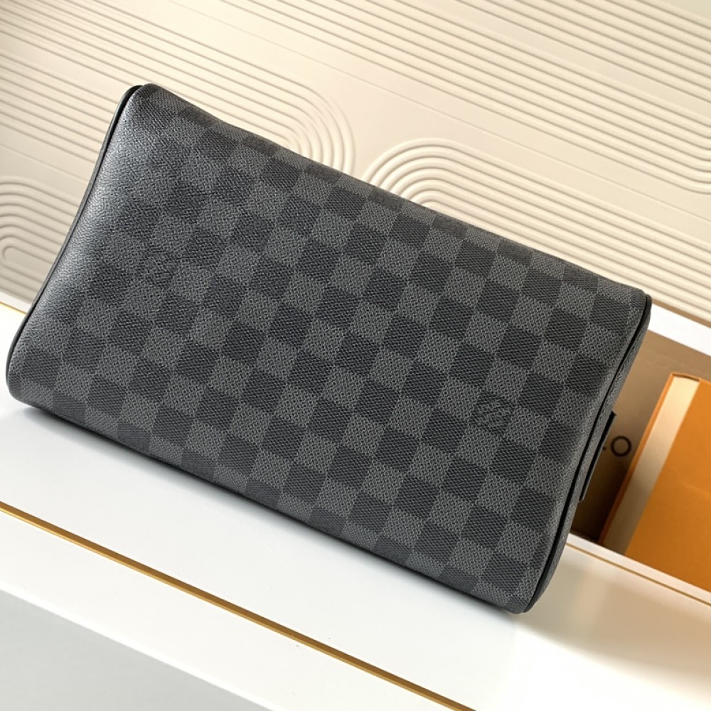 Louis Vuitton classic black leather square textured tote bag Louis Vuitton classic black leather square textured tote bag