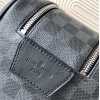 Louis Vuitton classic black leather square textured tote bag Louis Vuitton classic black leather square textured tote bag