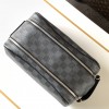 Louis Vuitton classic black leather square textured tote bag Louis Vuitton classic black leather square textured tote bag