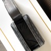 Louis Vuitton classic black leather square textured tote bag Louis Vuitton classic black leather square textured tote bag