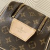 Louis Vuitton Classic Brown Leather and Canvas Textured Tote Louis Vuitton Classic Brown Leather and Canvas Textured Tote