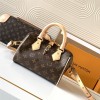 Louis Vuitton Nano Speedy Classic Brown Leather and Canvas Textured Tote Louis Vuitton Nano Speedy Classic Brown Leather and Canvas Textured Tote