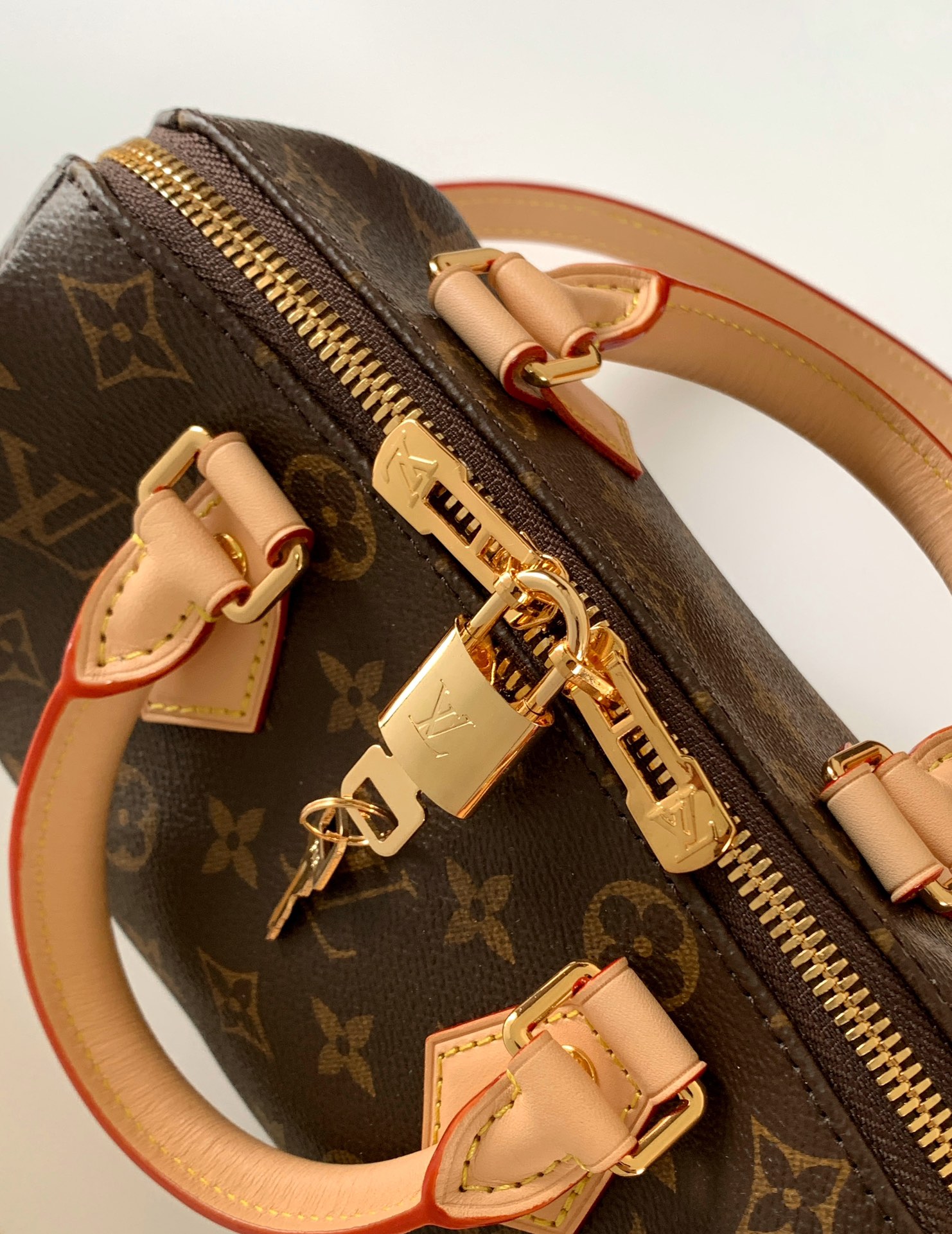 Louis Vuitton Nano Speedy Classic Brown Leather and Canvas Textured Tote Louis Vuitton Nano Speedy Classic Brown Leather and Canvas Textured Tote