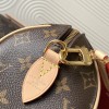 Louis Vuitton Nano Speedy Classic Brown Leather Canvas Textured Colorful Shoulder Strap Tote Louis Vuitton Nano Speedy Classic Brown Leather Canvas Textured Colorful Shoulder Strap Tote