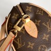 Louis Vuitton Nano Speedy Classic Brown Leather Canvas Textured Shoulder Strap Tote Louis Vuitton Nano Speedy Classic Brown Leather Canvas Textured Shoulder Strap Tote