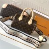 Louis Vuitton Nano Speedy Classic Brown Leather Canvas Textured White Shoulder Strap Tote Louis Vuitton Nano Speedy Classic Brown Leather Canvas Textured White Shoulder Strap Tote
