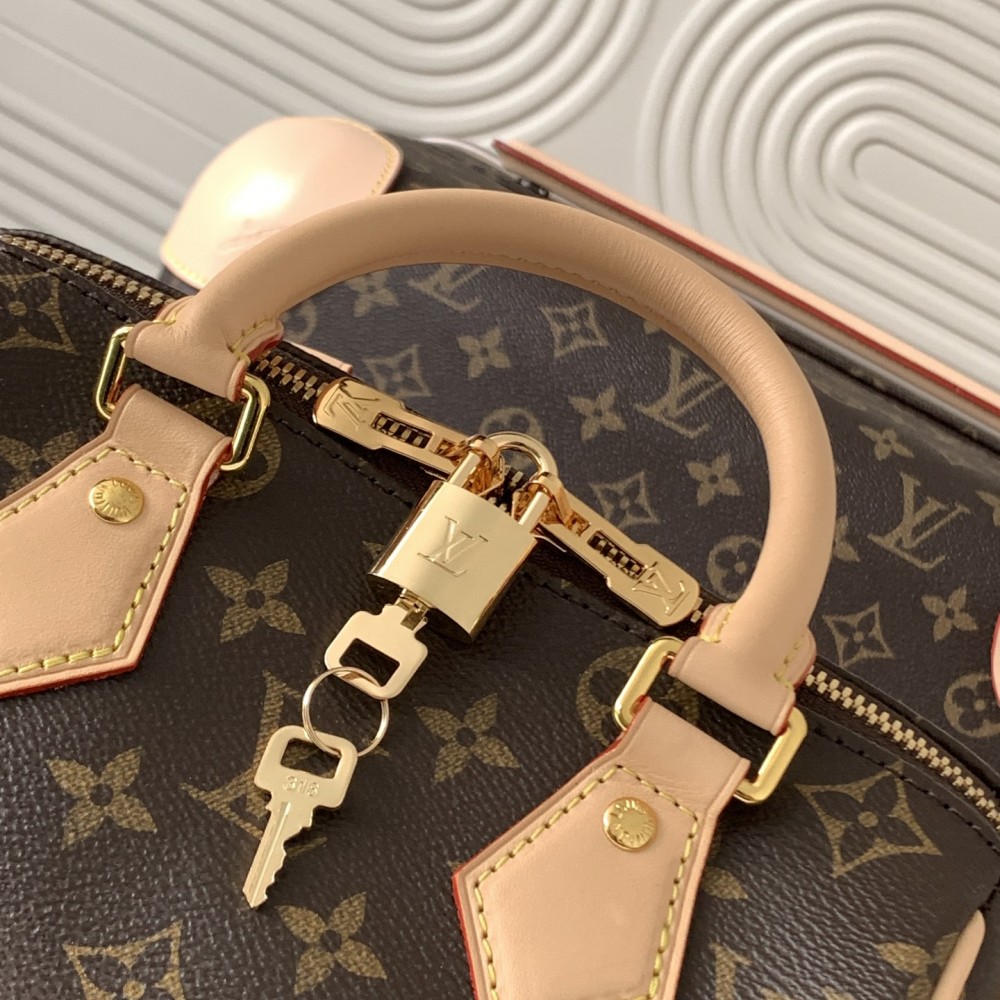 Louis Vuitton Nano Speedy Classic Brown Leather Canvas Textured White Shoulder Strap Tote Louis Vuitton Nano Speedy Classic Brown Leather Canvas Textured White Shoulder Strap Tote