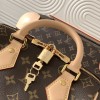 Louis Vuitton Nano Speedy Classic Brown Leather Canvas Textured White Shoulder Strap Tote Louis Vuitton Nano Speedy Classic Brown Leather Canvas Textured White Shoulder Strap Tote