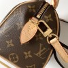 Louis Vuitton Nano Speedy Classic Brown Leather Canvas Textured White Shoulder Strap Tote Louis Vuitton Nano Speedy Classic Brown Leather Canvas Textured White Shoulder Strap Tote